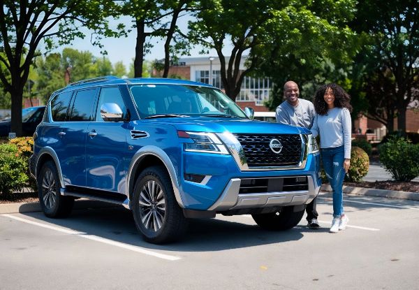 a-photo-of-a-blue-2025-nissan-armada after repairs at one twenty-two collision blue-2025-nissan-armada after repairs at one twenty-two collision