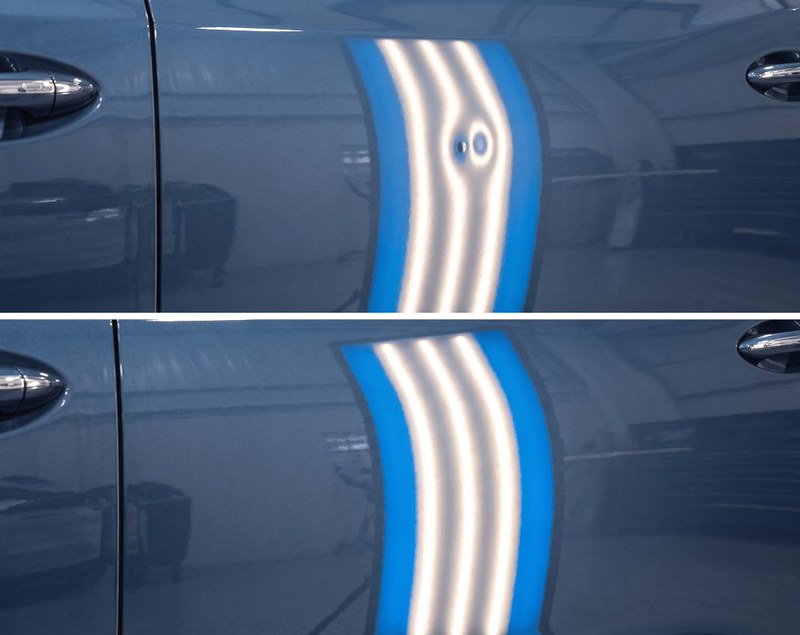 PDR before and after repair-Paintless Dent Repair One Twenty Two Collision PDR before and after repair-Paintless Dent Repair One Twenty Two Collision